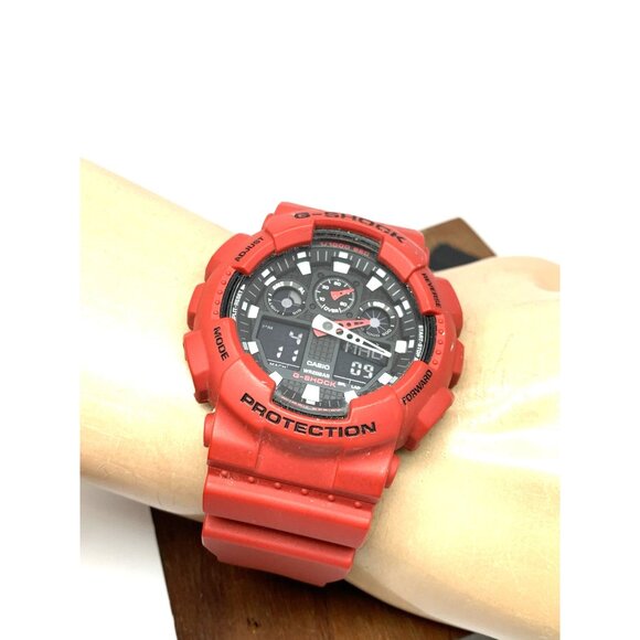 Casio Men's Watch G-Shock GA100B-4A Black Dial Red Resin Digital Quartz 5081 - Picture 6 of 15